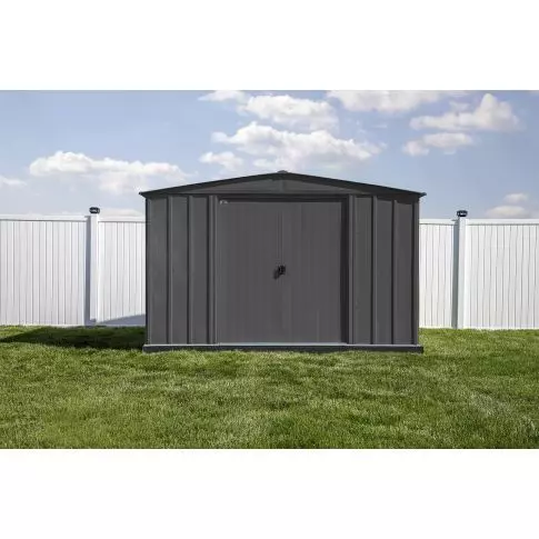 Arrow Classic Steel Storage Shed, 10x14, Gris charbon