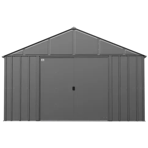 Abri de jardin Arrow Classic en métal, 12 x 12, gris charbon