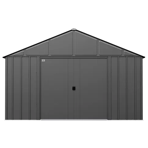 Abri de jardin Arrow Classic en métal, 12 x 14, gris charbon