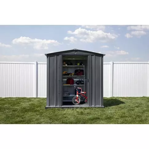 Arrow Classic Steel Storage Shed, 6x7, Gris charbon