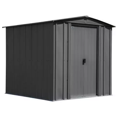 Arrow Classic Steel Storage Shed, 6x7, Gris charbon
