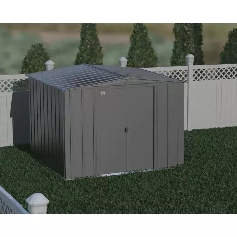 Arrow Classic Steel Storage Shed, 8x8, Gris charbon