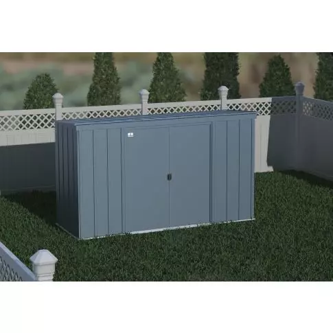 Arrow Classic Steel Storage Shed, 10x4, Gris bleu