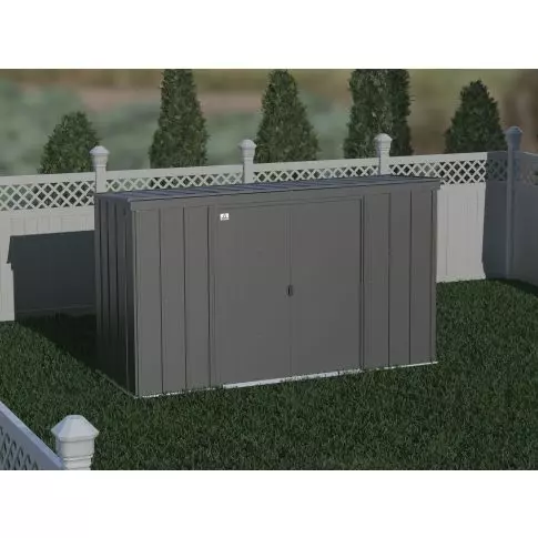 Arrow Classic Steel Storage Shed, 10x4, Gris charbon