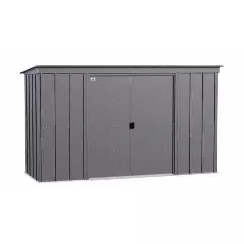 Arrow Classic Steel Storage Shed, 10x4, Gris charbon