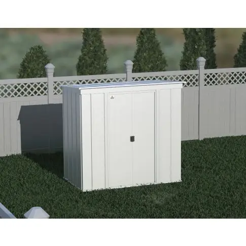 Arrow Classic Steel Storage Shed, 6x4, Flute Grey