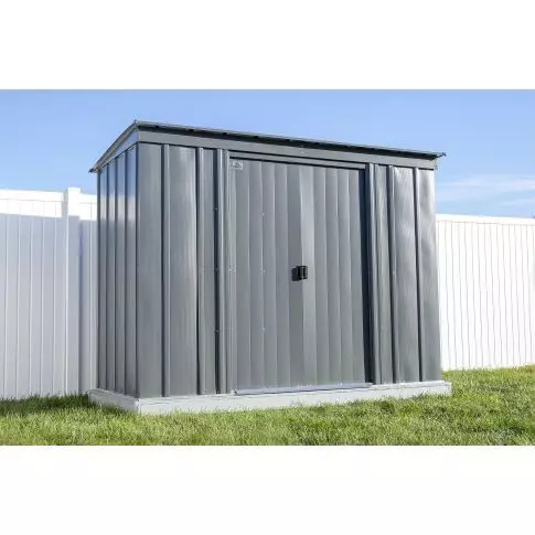 Arrow Classic Steel Storage Shed, 8x4, Gris charbon