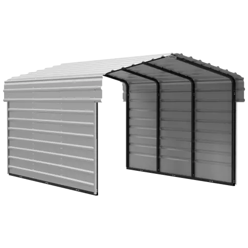 Abri d'auto Arrow en acier galvanisé 10 x 15 x 7 pi, fermé sur 2 côtés, coquille d'œuf