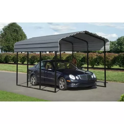 Arrow Carport, 10 ft. x 15 ft. x 9 ft. Charcoal