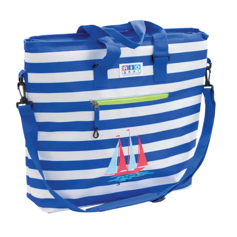 RIO Gear sac isotherme de luxe avec décapsuleur - rayures bleues