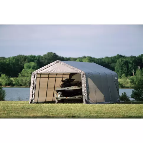ShelterLogic ShelterCoat 12 x 20 x 8英尺 车库尖顶 灰色