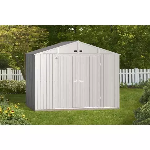 Arrow Elite Steel Storage Shed, 10x8, Cool Grey
