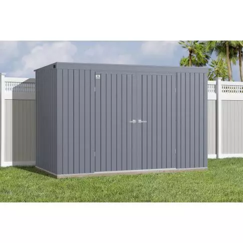Arrow Elite Steel Storage Shed, 10x4, Anthracite