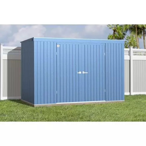 Abri de rangement Arrow Elite en acier, 10 x 4, bleu gris