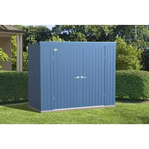 Abri de rangement Arrow Elite en acier, 8 x 4, bleu gris
