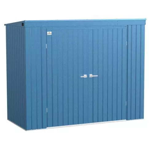 Abri de rangement Arrow Elite en acier, 8 x 4, bleu gris