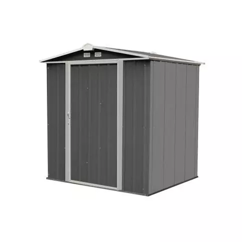 Arrow EZEE Shed Steel Storage 6 x 5 ft. Galvanized Low Gable Charcoal with Cream Trim