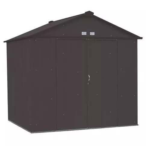 Arrow EZEE Shed钢制储物棚 8 x 7英尺 镀锌 高山墙 炭灰色