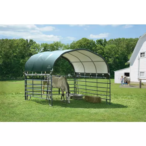 ShelterLogic Toile Corral Shelter 12x12, verte 7,5 oz, 1 3/8 po