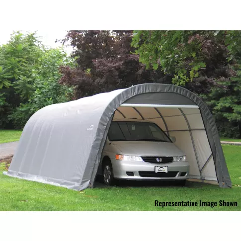 ShelterLogic ShelterCoat 12 x 28英尺 防风防雪额定车库 圆顶 灰色 STD