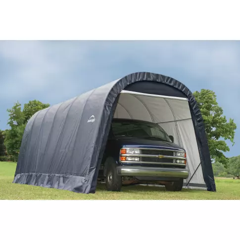ShelterLogic ShelterCoat 13 x 24 ft. Wind and Snow Rated Garage Round Gray STD