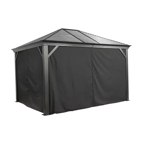 Sojag Black Curtains for Monaco/Messina/Mykonos/Moreno Gazebo, 10 ft. x 12 ft., Poly