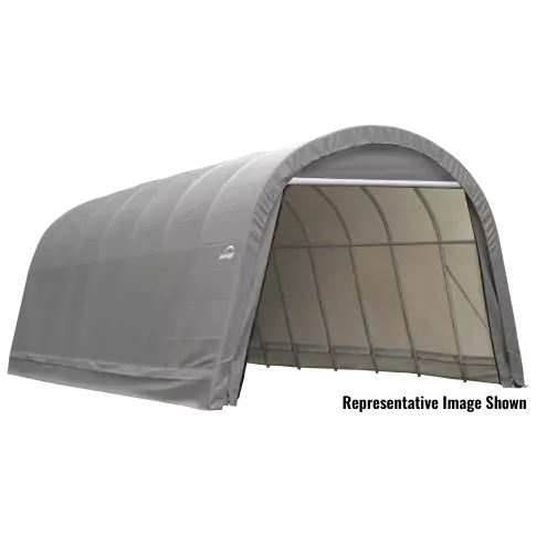 ShelterCoat 15 x 28 x 12 ft. Wind and Snow Rated Garage Round Gray STD — main product image