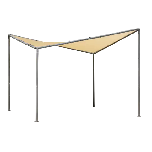 10x10 Del Ray Gazebo Canopy Charcoal Frame Tan Cover — 产品备用图