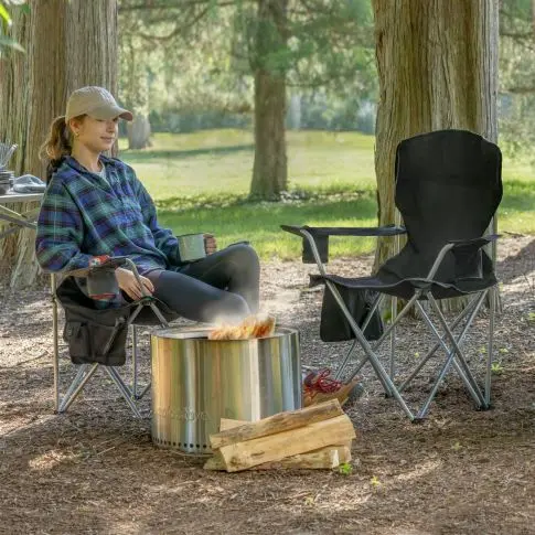 Camp & Go Deluxe Heated Folding Quad Chair, Black