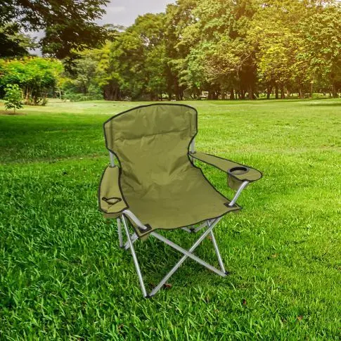 Camp & Go Heavy-Duty Folding Quad Chair, Moss
