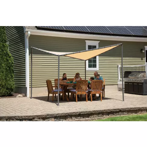 10x10 Del Ray Gazebo Canopy Charcoal Frame Tan Cover — 产品附加图 3