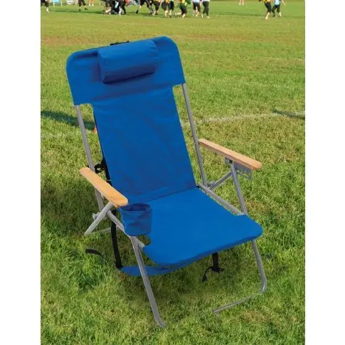 RIO Beach Original Steel Backpack Beach Chair with Pillow, Blue