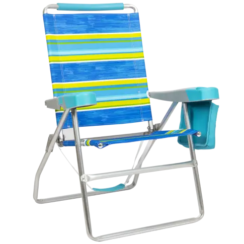 Rio Beach 4-Position 17 Inch Tall Beach Chair - Stripe