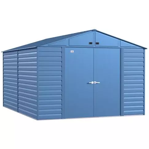 Arrow Select Steel Storage Shed, 10x14, Gris bleu