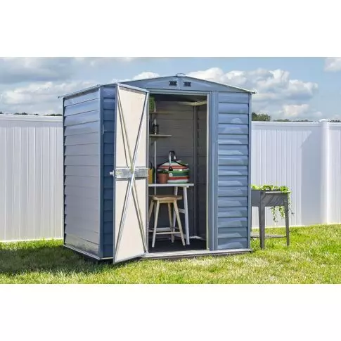 Arrow Select Steel Storage Shed, 6x5, Blue Grey