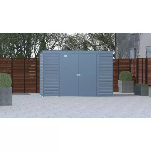 Arrow Select Steel Storage Shed, 10x4, Blue Grey