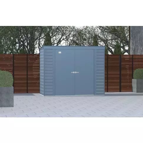 Arrow Select Steel Storage Shed, 8x4, Gris bleu