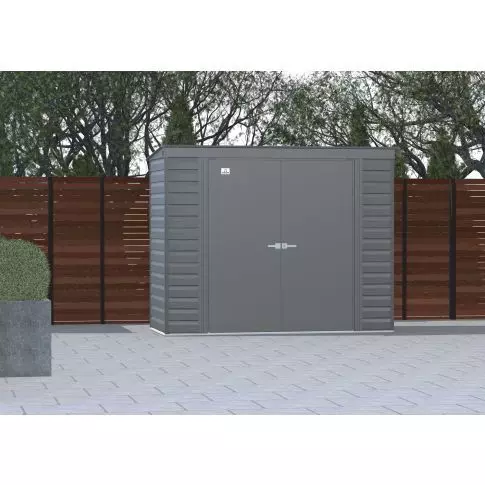 Arrow Select Steel Storage Shed, 8x4, Gris charbon