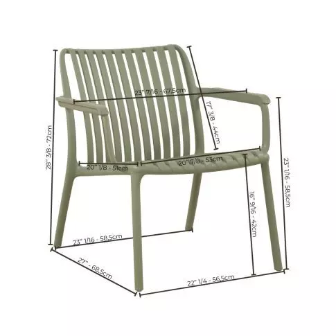 Corriveau Summer条纹单人扶手椅 翡翠绿