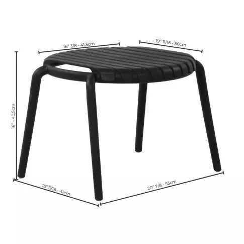 Corriveau Summer round side table 20'' with stripe