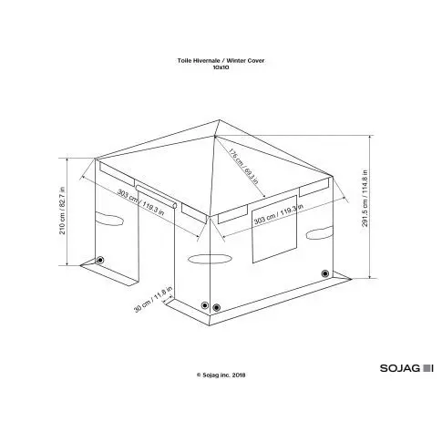 Sojag Universal Winter Cover for Gazebos, 10 ft. x 10 ft., Gazebo Access… — 产品附加图 4