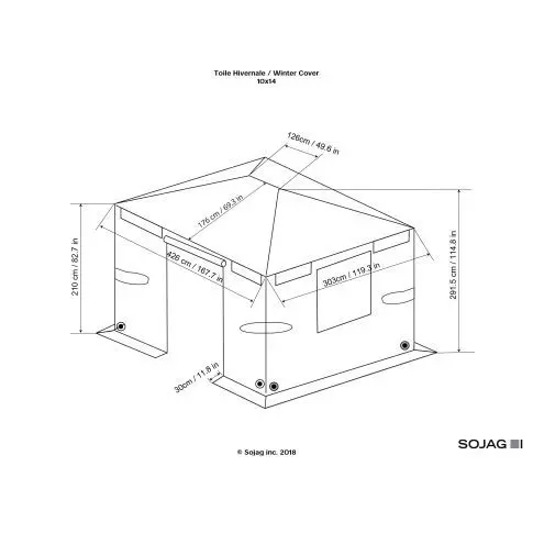Sojag Universal Grey Winter Cover for Gazebos, 10 ft. x 14 ft. — 产品附加图 3