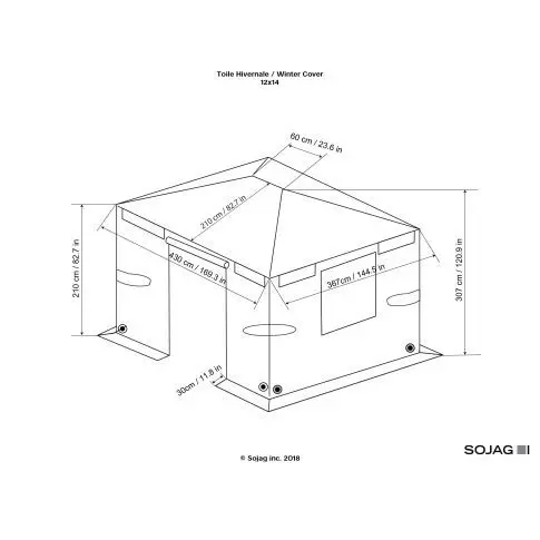 Sojag Universal Grey Winter Cover, 12 ft. x 14 ft. — vue supplémentaire du produit 3