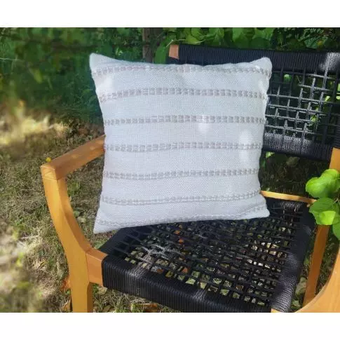 Corriveau Natural striped cushion 18" x 18" - Cream