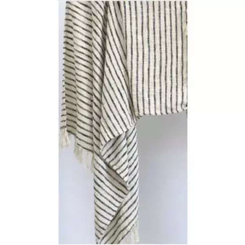 Corriveau Element striped throw 50" x 60" - Grey