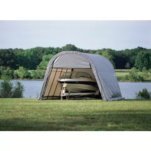 ShelterLogic ShelterCoat 12 x 20 ft. Wind and Snow Rated Garage Round Gray STD