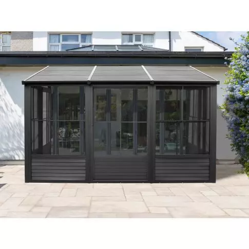 Gazebo Penguin Florence壁挂式阳光房 10x12 金属屋顶 黑色