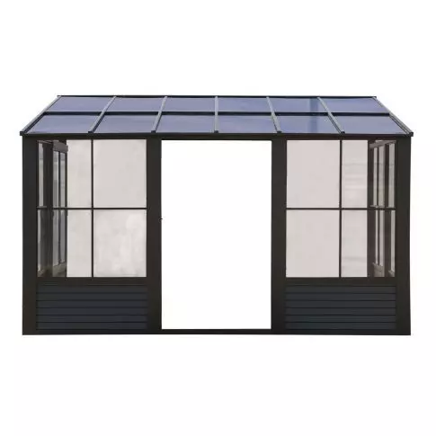 Gazebo Penguin Florence壁挂式阳光房 8x16 聚碳酸酯屋顶 黑色
