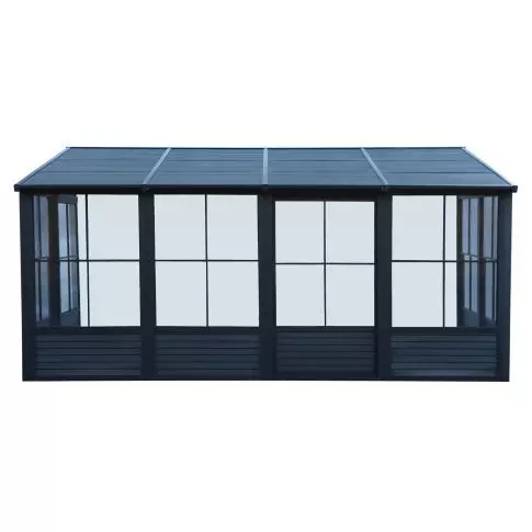 Gazebo Penguin Florence - Wall Mounted Solarium 8x16 Metal Roof in black