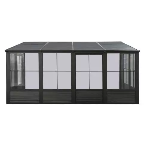 Gazebo Penguin Florence - Wall Mounted Solarium 10x16 Metal Roof in black